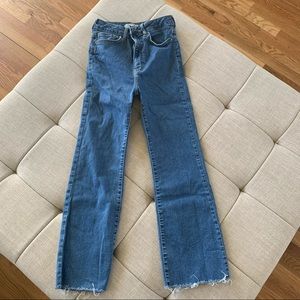 Light Blue Cropped Flare Jeans (High-waisted)